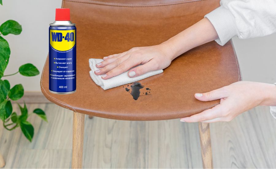 does wd 40 remove ink from leather
