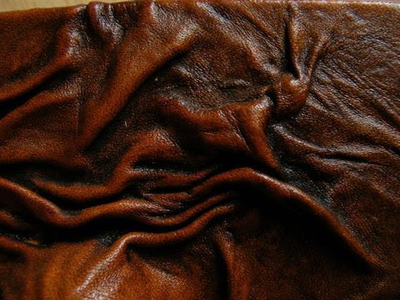 Close-up of a leather jacket with wrinkles