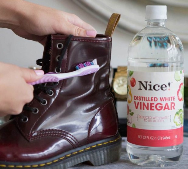 Remove water stains with vinegar