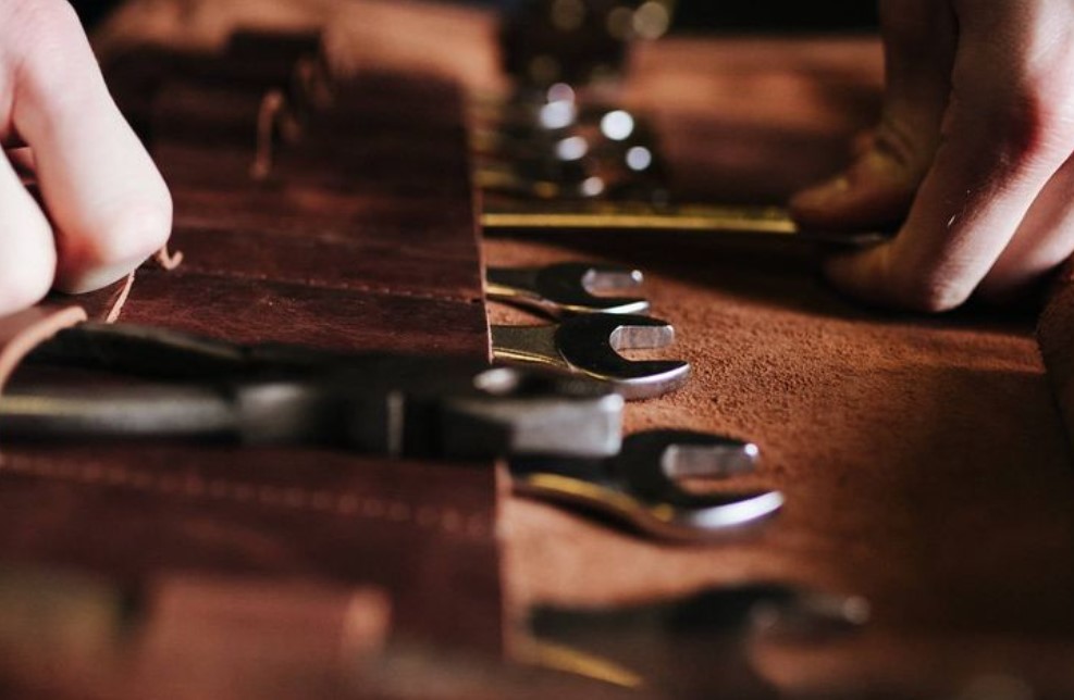 Burnished Leather And Tools
